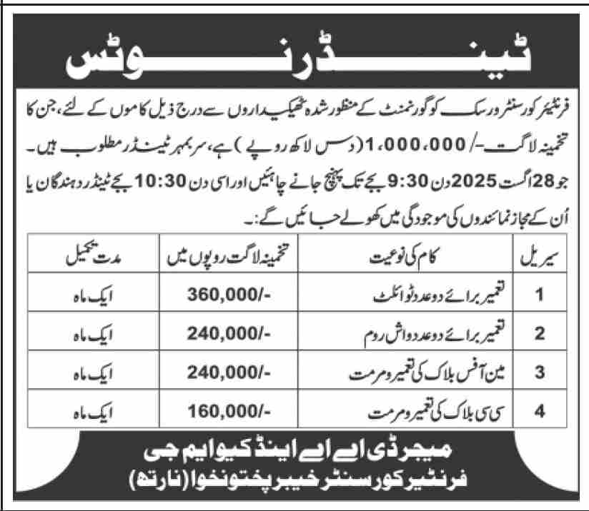 Frontier Works North Tender Notice
